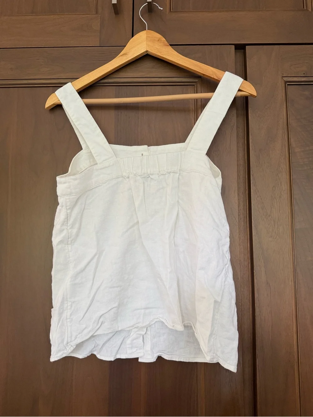 J. Crew White Button-Front Linen Camisole